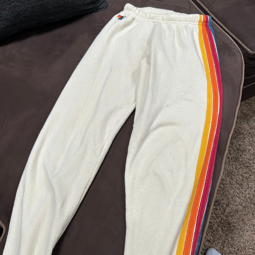 Aviator Nation White Sweatpants- X-Small